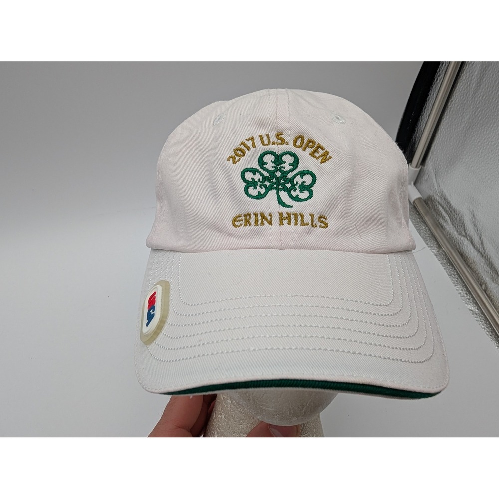 USGA 2017 U.S. Open Erin Hills Golf Hat White Adjustable Member Cap Shamrock